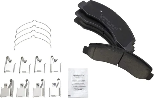 Vista 5 de TRQ Kit de pastillas de freno delanteras y traseras y rotores Kit de productos químicos para freno, pastillas de freno de cerámica compatible