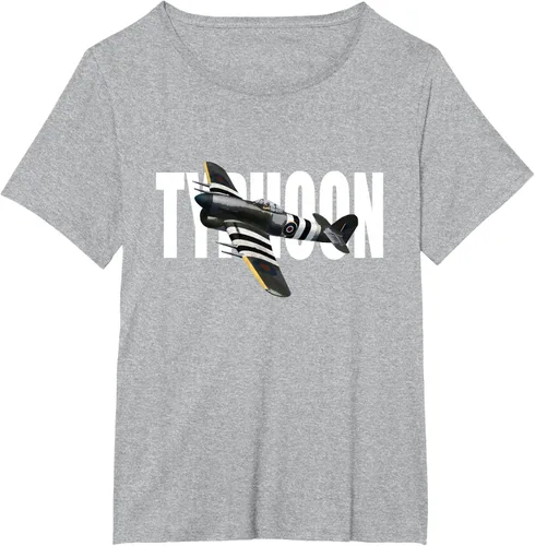 Vista 90 de RAF Hawker Typhoon WW2 Fighter Aircraft T-Shirt