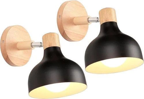 Vista 23 de Scandinavian Retro Dimmable E27 Wall Lamp for Bedroom Living Room Hallway Kitchen Indoor Lighting(Amarillo,1 Pieza)