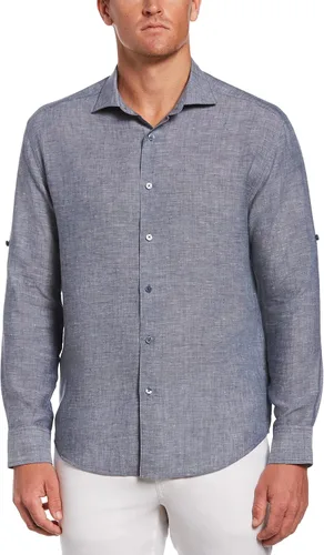 Vista 4 de Cubavera Camisa estándar Travelselect de manga larga con botones para hombre, ajuste clásico, resistente a las arrugas