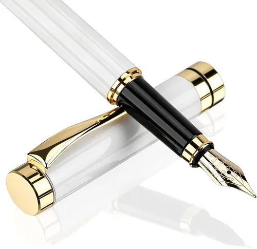 Vista 8 de Tiankool Pluma Estilográfica de Lujo, Plumín Fino, Exquisito Juego de Regalo de Plumas para Hombres y Mujeres - Incluye 10 Cartuchos de Tinta y Negro