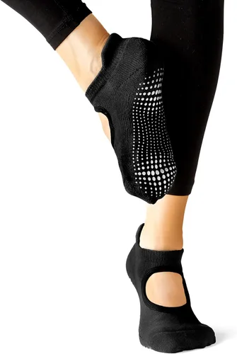 Vista 4 de LA ACTIVE Grip Socks - 3 Pairs - Yoga Pilates Barre Ballet Non Slip Crew Hospital