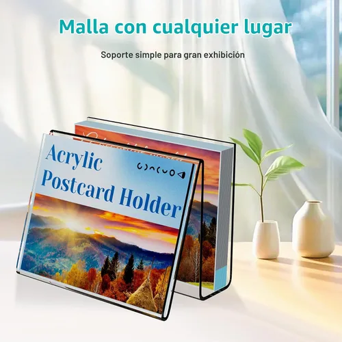 Vista 6 de Boloyo Soporte vertical de acrílico para postales, 4 x 6 pulgadas, 1 soporte transparente para tarjetas, caballete, soporte para tableta