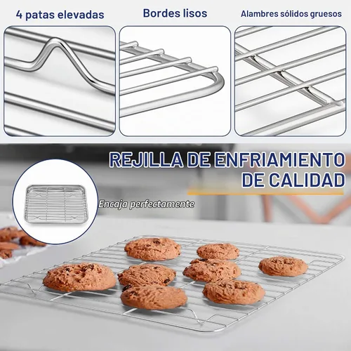 Vista 4 de Bandeja para hornear de 9 pulgadas con estante, bandeja para horno