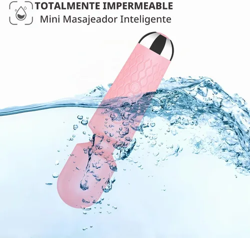 Vista 5 de Masajeador personal de espalda, masajeador de mano impermeable y recargable, 20 velocidades, 8 patrones, masaje de vibración, perfecto para Rosa