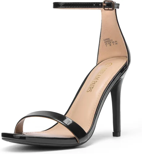 Vista 21 de DREAM PAIRS Sandalias de tacón alto para mujer Negro/Gamuza
