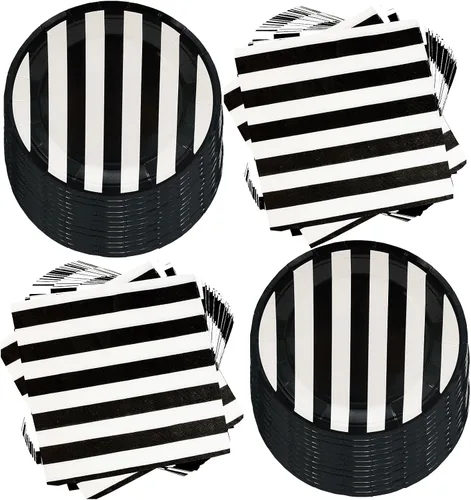 Vista 8 de Juego de 80 platos y servilletas de vaca con estampado de vaca, platos y servilletas de 7 pulgadas, servilletas para decoración de cumpleaños