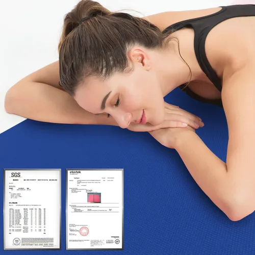 Vista 2 de Hatha Yoga Tapete de yoga de TPE grueso de 72 x 27 x 1/3 pulgadas, antideslizante, ecológico, tapete de ejercicio para yoga, pilates