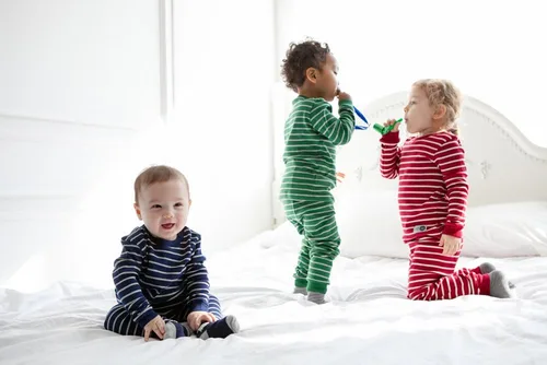 Vista 6 de VAENAIT BABY 12M-7T Kids Boys Girls Unisex Toddler Colorful StripeSimple Xmas Holiday Sleepwear Pajama 2pcs Set