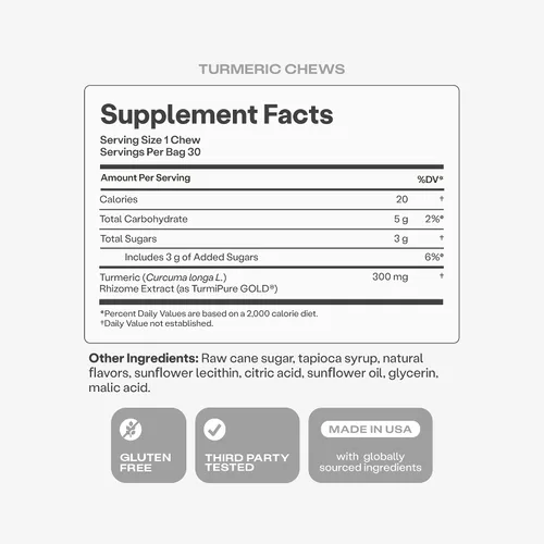 Vista 8 de Humann Suplemento masticable de cúrcuma – Complejo de curcumina de alta absorción clínicamente estudiado – sabor cítrico naranja – de SuperBeets
