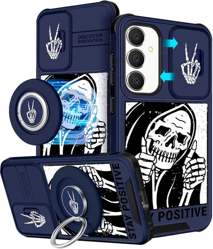 Vista 60 de Funermei Funda para teléfono Samsung Galaxy A15 5G - [2 en 1] Funda para teléfono de mujeres lindas chicas, diseño femenino de mariposa negra