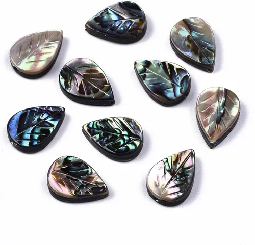 Vista 9 de LiQunSweet 10 cuentas de corazón dulce de concha de abulón natural para hacer aretes, pulseras, collares, joyas
