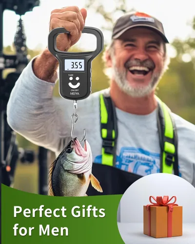 Vista 7 de MEIYA Báscula de Pescado/Báscula de Pesca: Doble Alimentación (Batería/Recargable), Mango Extra Ancho, Pantalla LCD Retroiluminada, Incluye 2