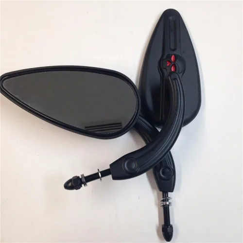 Vista 7 de HONGK - Espejos de aluminio negro con forma de lágrima de calavera y emblema zombi compatibles con Sportster 883 Deluxe XLH883 1999-2003 [B01BI8R1WW]