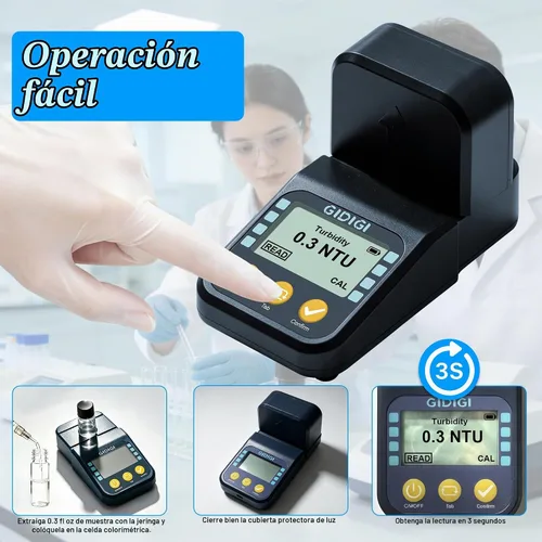 Vista 5 de Portable Lab Turbidity Meter 0-1000NTU with Standard Solution Kits