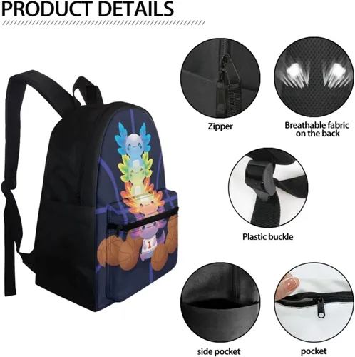 Vista 14 de FOR U DESIGNS Fuego baloncesto impreso niños escuela mochilas viaje mochila libro bolsa
