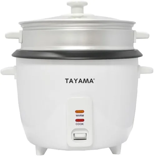 Vista 2 de Tayama Arrocera con bandeja de vapor 3 tazas, color blanco (RC-03R)