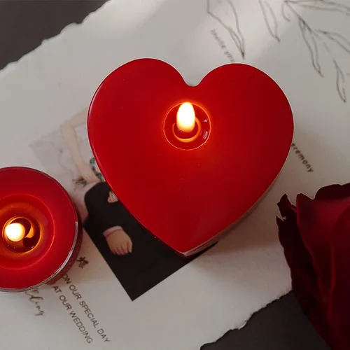 Vista 2 de Vela aromática con aroma a corazón, cera de soja, vela romántica decorativa para el día de San Valentín, boda, regalo de cumpleaños, ideal
