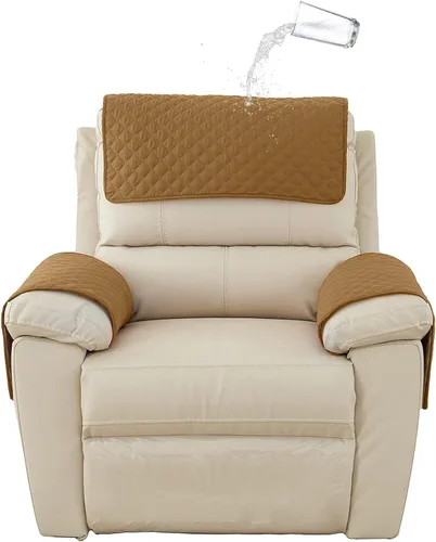 Vista 16 de XMAYODS Funda impermeable para sillón con reposabrazos, fundas antideslizantes para sofá y reposacabezas, fundas para respaldo, fundas para sillón
