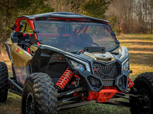 Vista 2 de SuperATV - Parabrisas completo para Can-Am Maverick X3 (Ver ajuste) Fabricado en EE. UU. Hecho de policarbonato ligeramente tintado y resistente