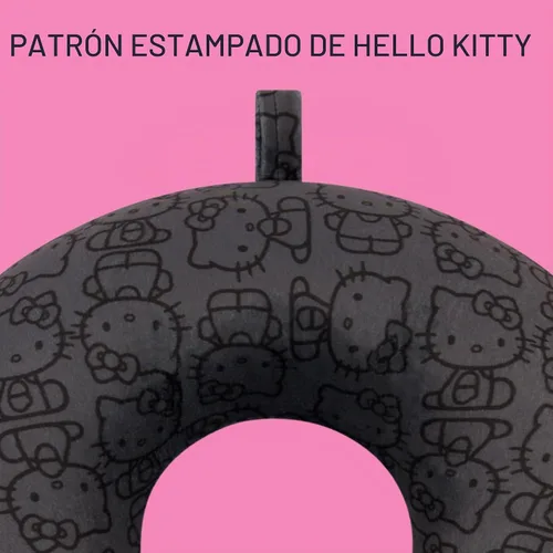 Vista 3 de FUL Hello Kitty - Almohada para el cuello, color negro Accesorios de viaje de espuma viscoelástica para avión, automóvil y oficina, cómodos