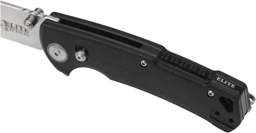 Vista 4 de Elite Tactical - Cuchillo plegable manual con D.L.M. - Chaser - Hoja de punta de clip con acabado satinado, acero D2, pivote de rodamiento de bolas