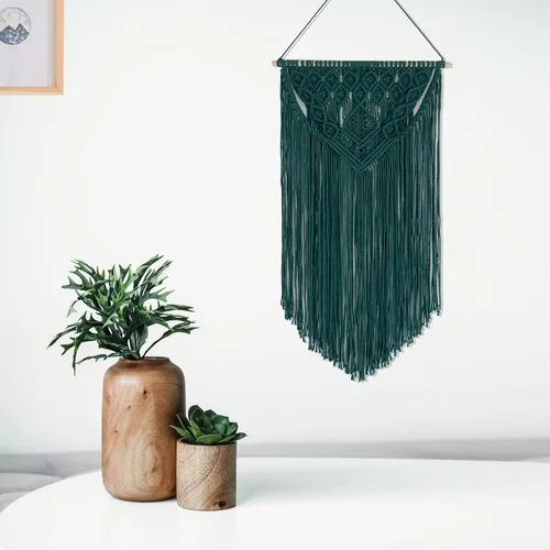 Vista 4 de Winterdemoon Tapiz tejido bohemio para colgar en la pared de macramé, decoración del hogar