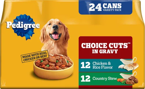 Vista 17 de Alimento húmedo para perros adultos Pedigree, trocittos de carne con salsa 100% complete & balanced, made with real beef, supports lean muscles
