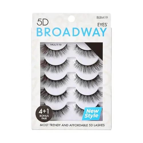 Vista 15 de Broadway - Juego de 5 pares de pestañas postizas de aspecto natural a dramático (01)