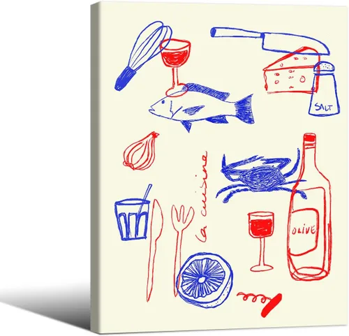 Vista 23 de MWZUPQ Póster de cóctel colorido de moda, retro, lindas copas de vino, lienzo, arte de pared, llena tu taza, pinturas impresiones de bares, cocina