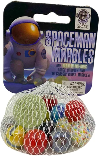 Vista 9 de House of Marbles Adventurer's Net Bag of Marbles - Juego de 21 piezas de mármol de vidrio estilo camuflaje con remolinos verdes y morados oscuros