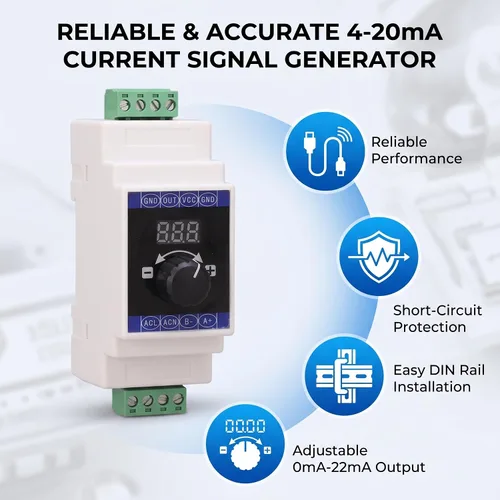 Vista 6 de Generador de señal 4-20mA con simulador de bucle de corriente de pantalla digital para calibración PLC y pruebas de dispositivos