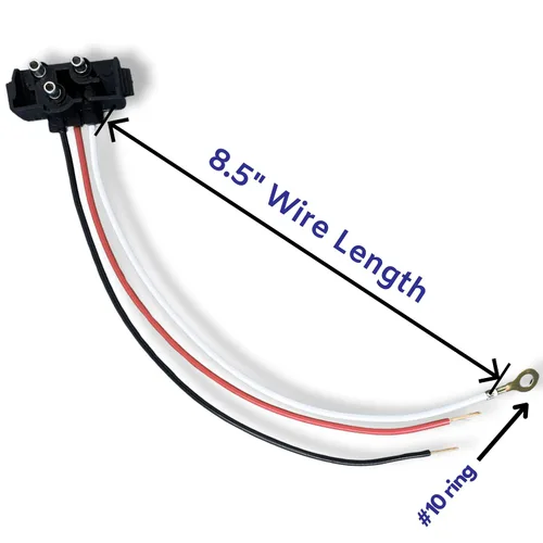 Vista 5 de Enchufe de luz de remolque de camión de 3 cables, 10 conectores moldeados de 3 puntas, conector de arnés de coleta en ángulo recto para frenado