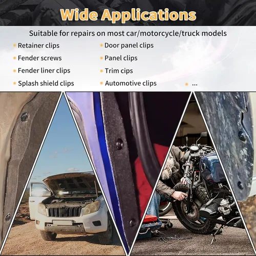 Vista 6 de 180 hebillas universales de nailon para automóvil, clips de cremallera automotrices para reparación diaria del automóvil, hebillas de agarre