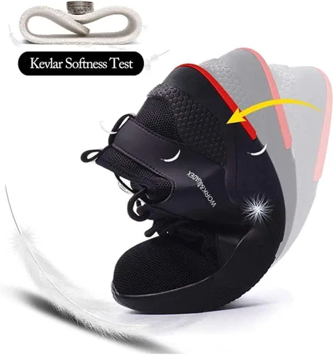Vista 5 de SUADEX Zapatos de acero para hombre y mujer zapatos de seguridad antideslizantes transpirables ligeros a prueba de pinchazos para construcción