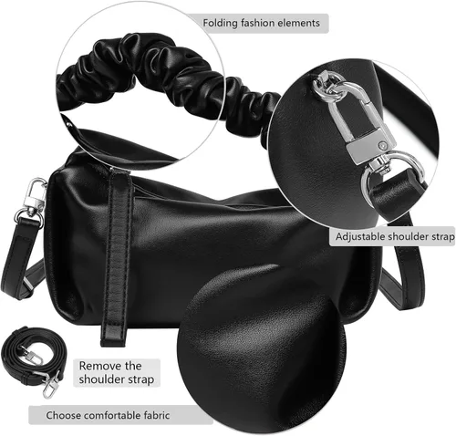 Vista 5 de KingTo Bolso pequeño de hombro para mujer, bolso de mano suave de diseñador en la nube, bolso cruzado ligero