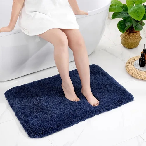 Vista 49 de Disolla - Alfombra antideslizante pequeña y esponjosa para el suelo del baño, lavable, afelpada, para ducha, absorbente, color beige, 17 x 24