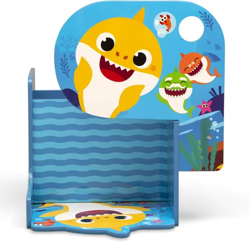 Vista 7 de Escritorio con silla Baby Shark con compartimento de almacenamiento - Ideal para artes y manualidades, hora de merienda, educación en casa, tareas