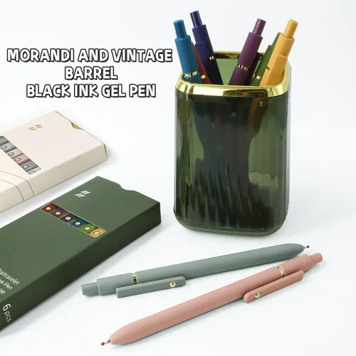 Vista 6 de UIXJODO 12 bolígrafos de gel de 0.5mm, tinta negra de secado rápido, punta fina, escritura suave, lindos suministros de oficina y escolares, regalos