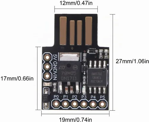 Vista 6 de ACEIRMC 6pcs Digispark Kickstarter Attiny85 General Micro USB Development Board para Arduino