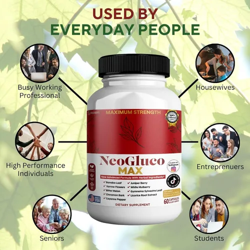 Vista 7 de NeoGraco MAX Suplemento de máxima fuerza con hoja de banaba, melón amargo, mezcla de hierbas, 60 cápsulas vegetales, suministro para 30 días (2)