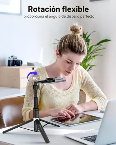 Vista 5 de UBeesize Trípode magnético para iPhone con control remoto, soporte de teléfono extensible de 64'' para grabación de video/vlogging, soporte N52