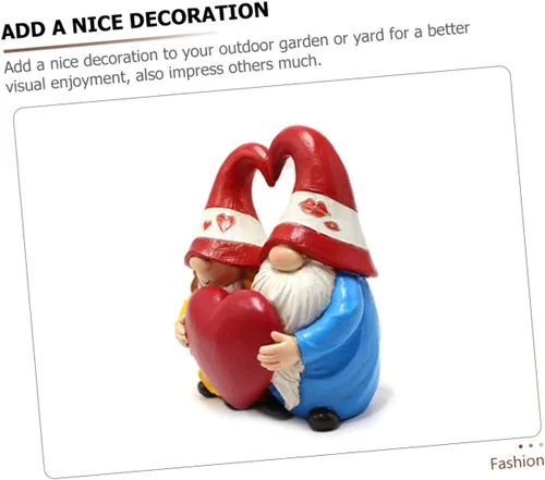 Vista 6 de YARNOW 3pcs Garden Couple Ornaments Wedding Couple Figurines Gnome Sculpture Nomes Gnome Couple Figurine Garden Elf Statue Garden Nome Garden