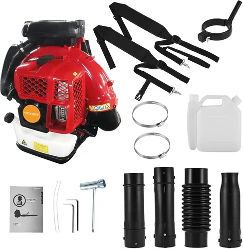 Vista 6 de Soplador de hojas de gas, soplador de hojas de gas, motor de 2 tiempos, volumen de aire de 900 CFM, soplador de hojas de tanque de 2.3 L, soplador