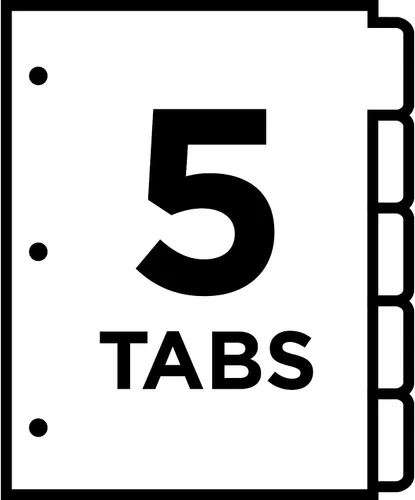 Vista 8 de Separadores de escritura con pestañas laminadas borrables (5/juego) [Juego de 5]