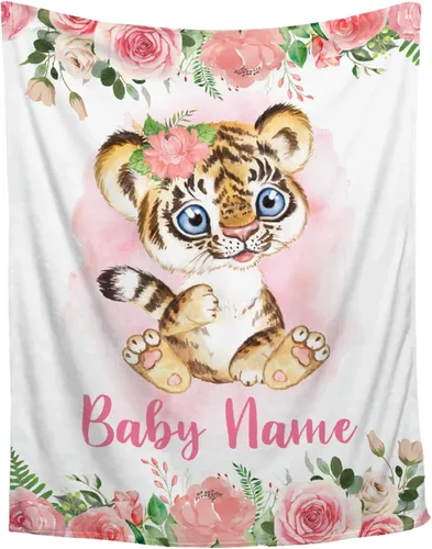 Vista 38 de Manta de bebé personalizada con ciervos florales, manta personalizada de ciervos con nombre para bebé, manta de recepción personalizada de ciervos