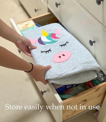 Vista 7 de Cesta plegable para lavandería y juguetes para niños, cesta de fieltro para bebé con asas fuertes y bonito diseño, cesta de lavandería para niños