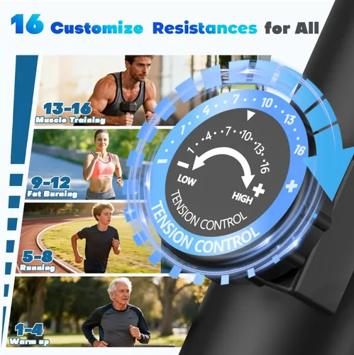 Vista 2 de Elliptical Exercise Machine, 16-Level Magnetic Resistance Elliptical Machine for Home Trainer with Hyper-Quiet Drive, 15.5IN Stride, LCD Monitor &