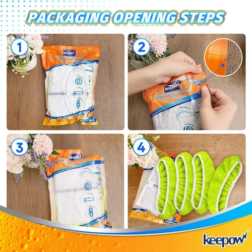 Vista 7 de KEEPOW Almohadillas XL reutilizables para trapeador compatibles con Swiffer XL Sweeper, paños de trapear secos extra grandes, paños de trapear