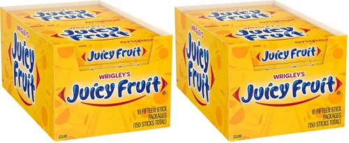 Vista 8 de Juicy Fruit Gum Goma de mascar original de burbujas, 15 piezas (paquete de 10)